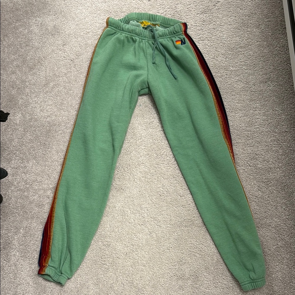GREEN AVIATOR NATION SWEATPANTS